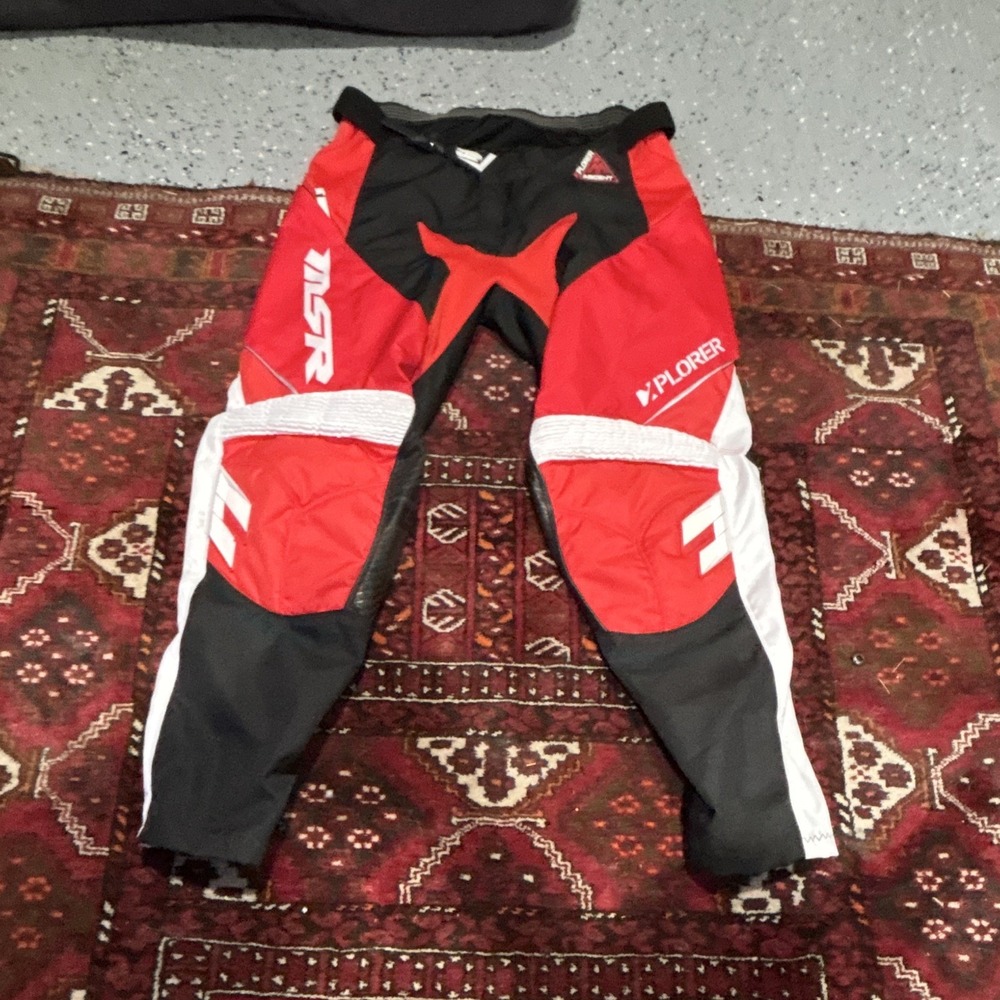 Vintage MSR Xplorer Ascent Motocross Riding Pants Men's Size 34 Red Black MX